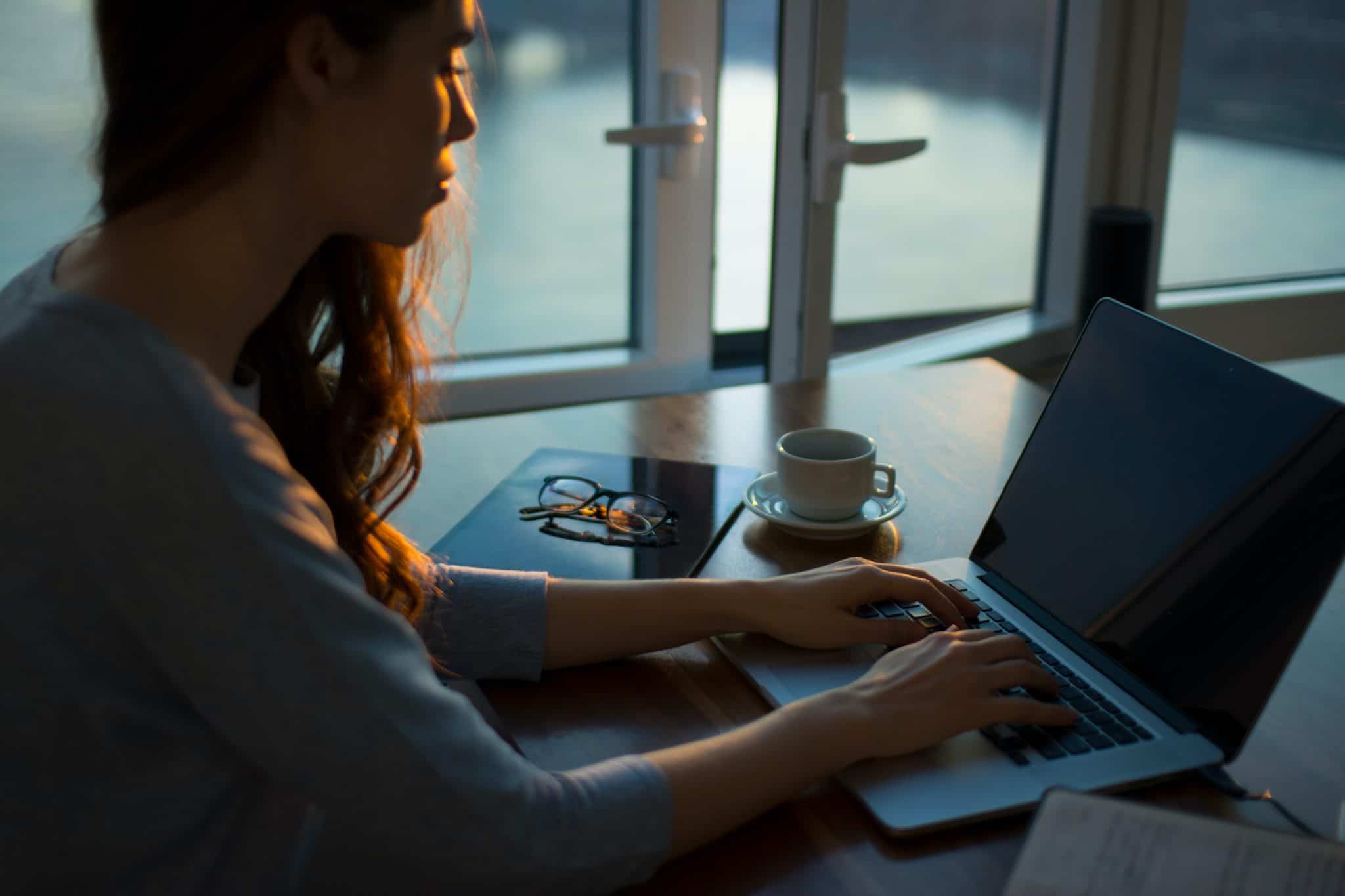 Woman on computer - bereavement leave tips